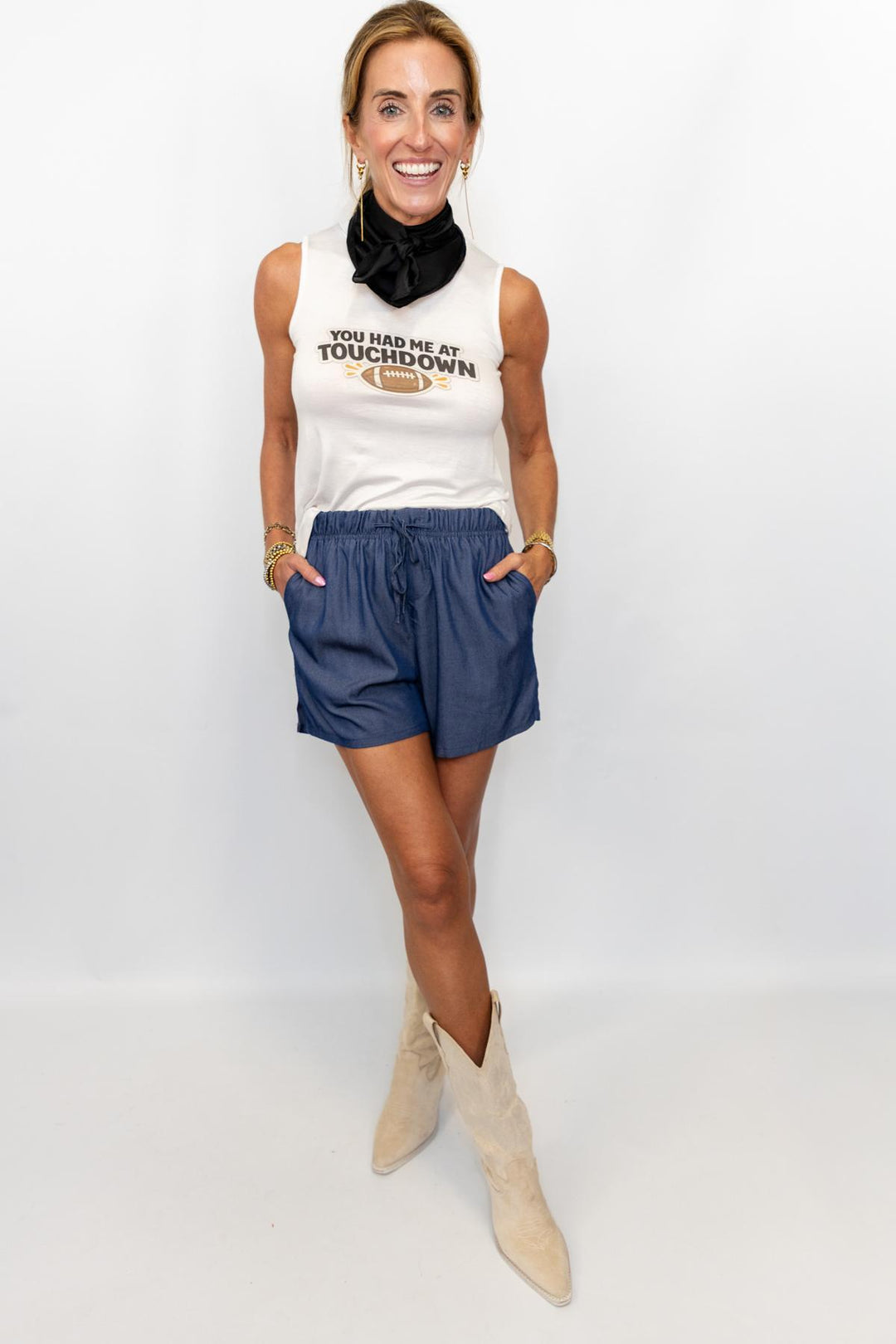Elastic Waist Drawstring Shorts