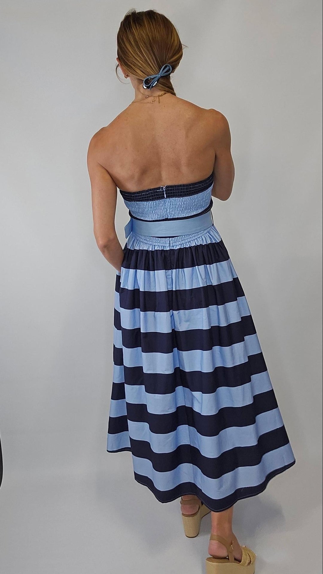 Striped Strapless Dress