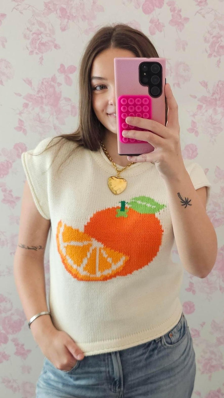 Orange Sleeveless Sweater