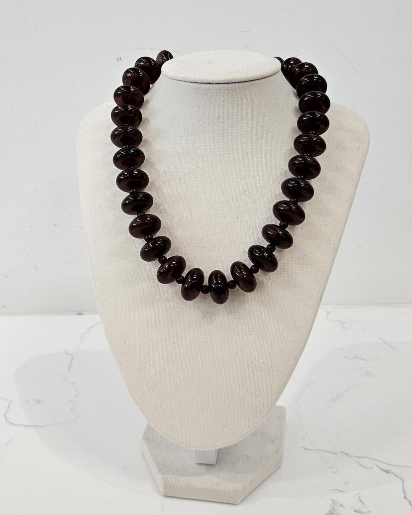 Circle Bauble Ball Necklace Chocolate