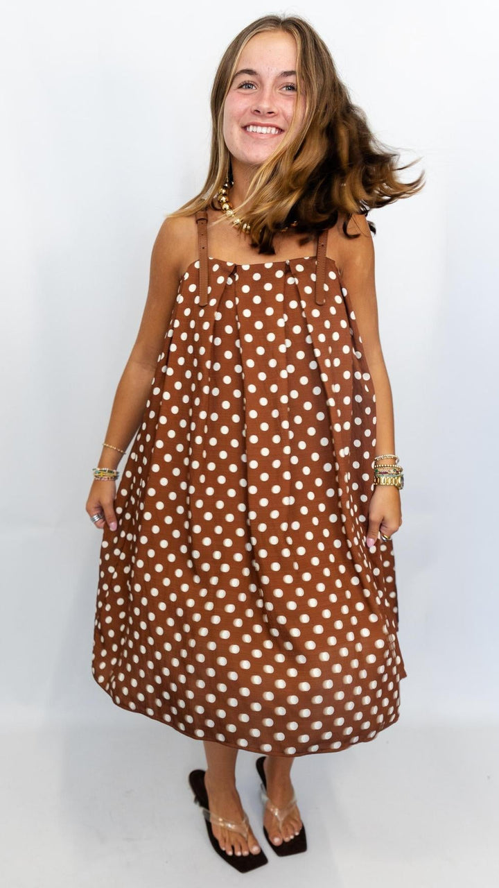 Polka Dot Buckle Strap Dress