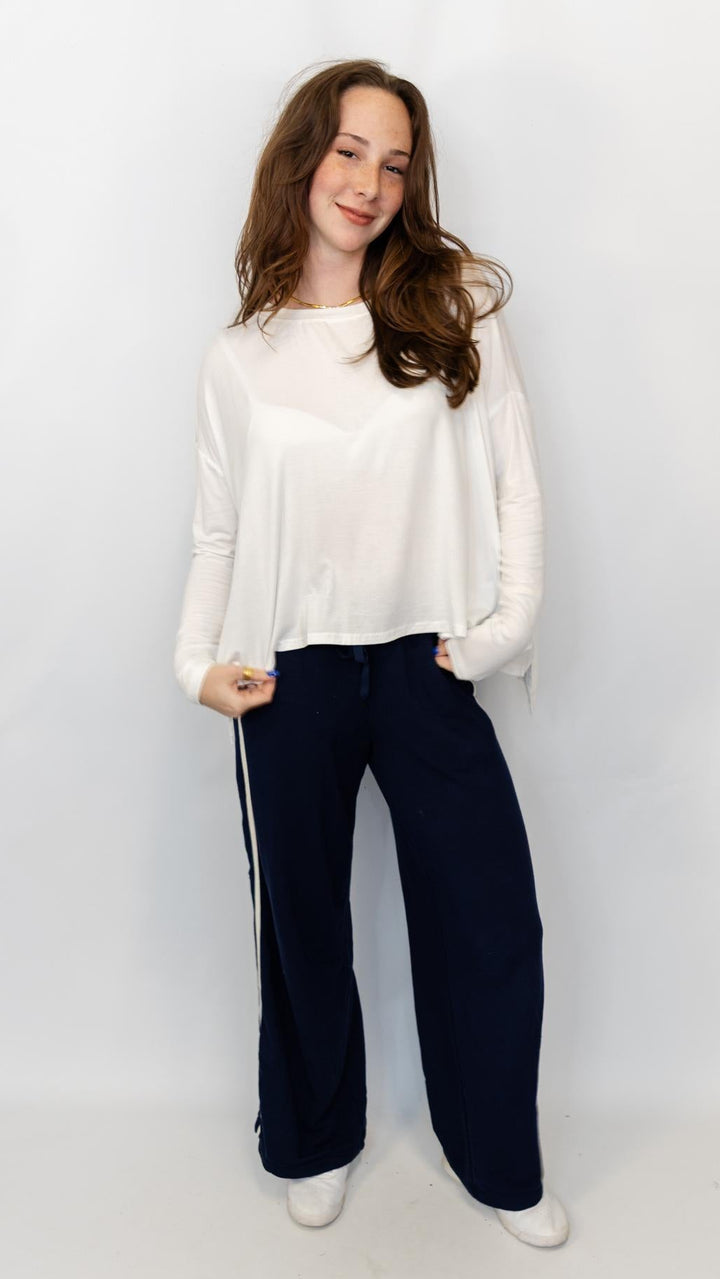 Boat Neck Boxy Tee Top