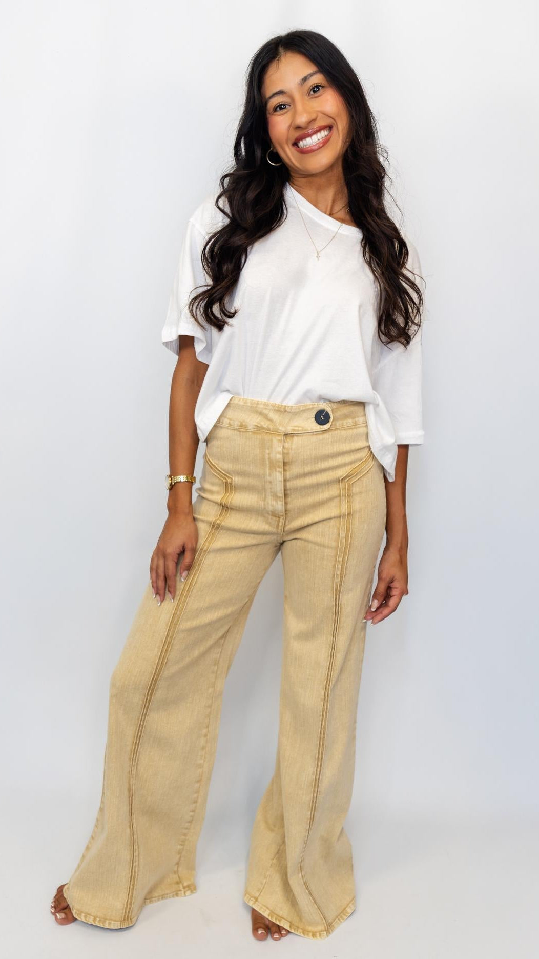 High Waist Washed Wide Leg