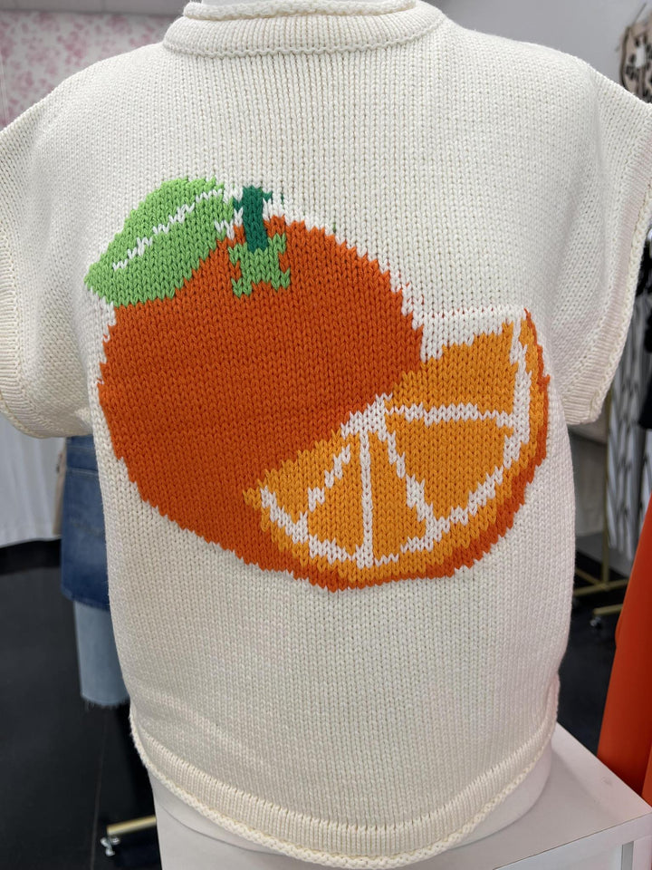 Orange Sleeveless Sweater