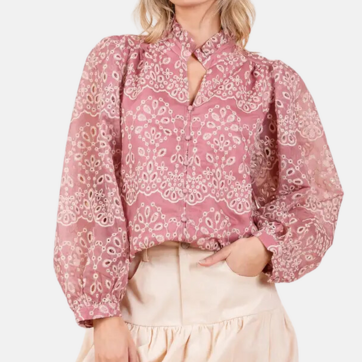 Floral Eyelet Blouse