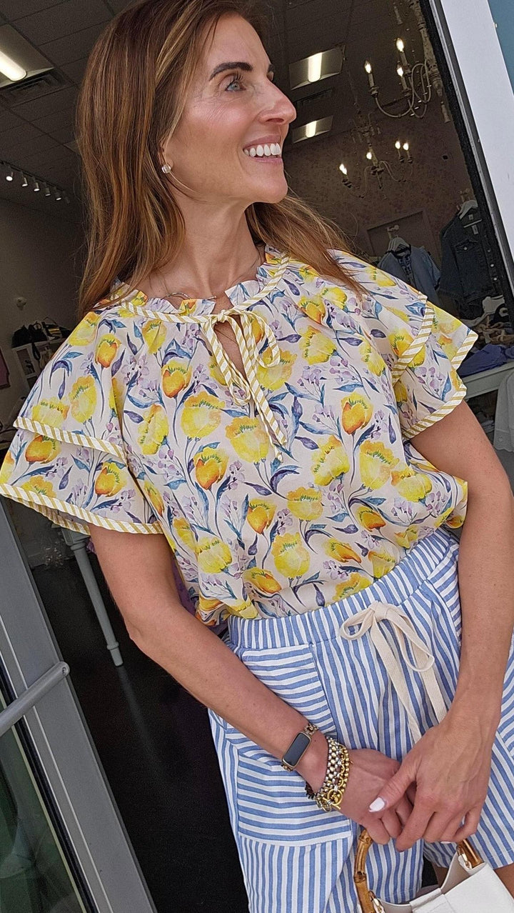 Yellow Floral Top