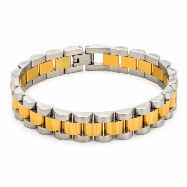 Two-Tone 10mm 7" Watch Band Bracelet - view 2