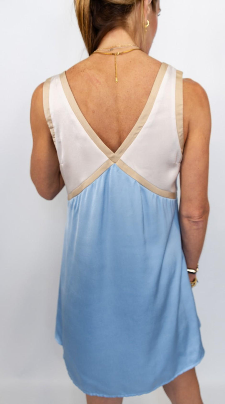 Chic V-Neck Geometric Dress