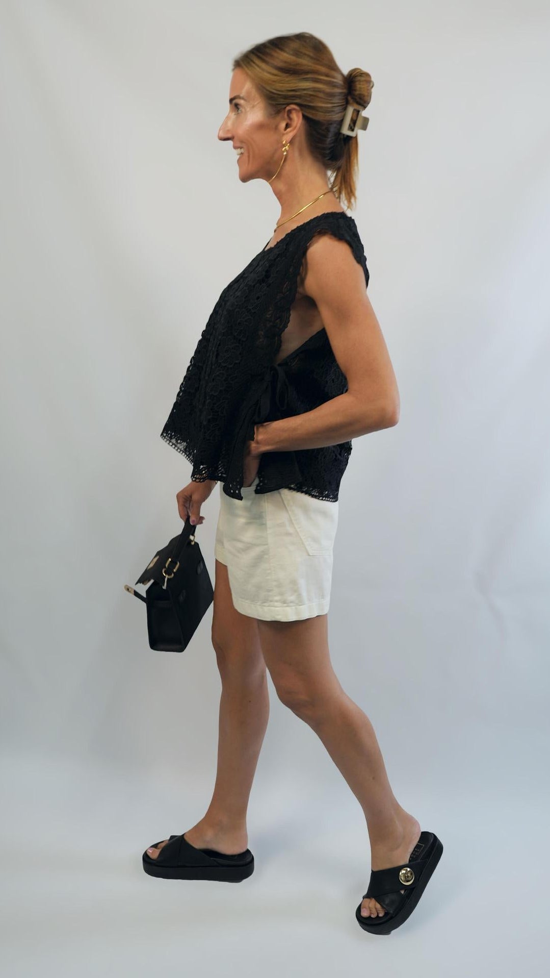 Black Floral Lace Sleeveless Top