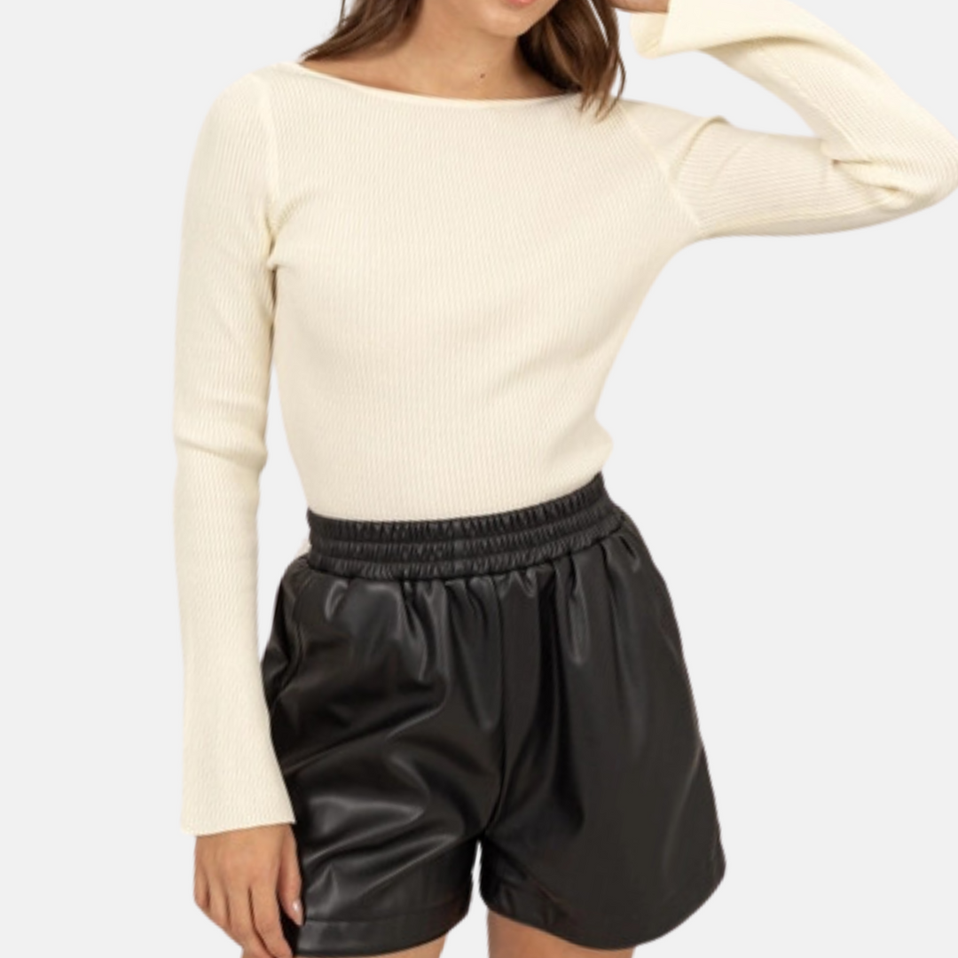 Open Back Knit Top