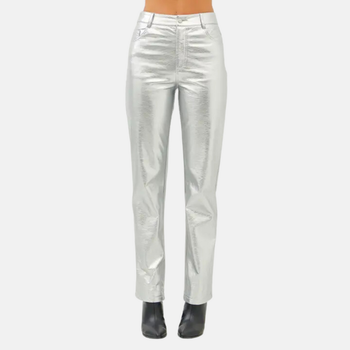 Silver Metallic Pants