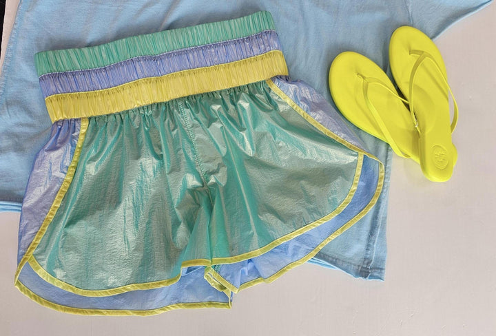 Colorblock Windbreaker Shorts