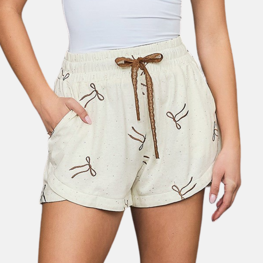 Bow Embroidered Shorts