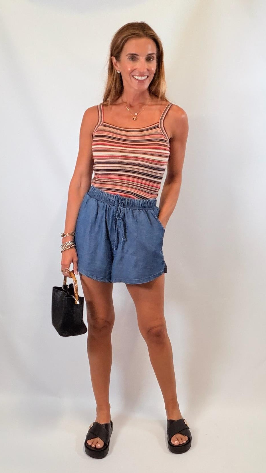 Elastic Waist Drawstring Shorts