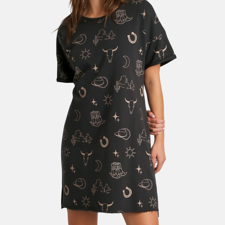 Charcoal Round Neck Dress