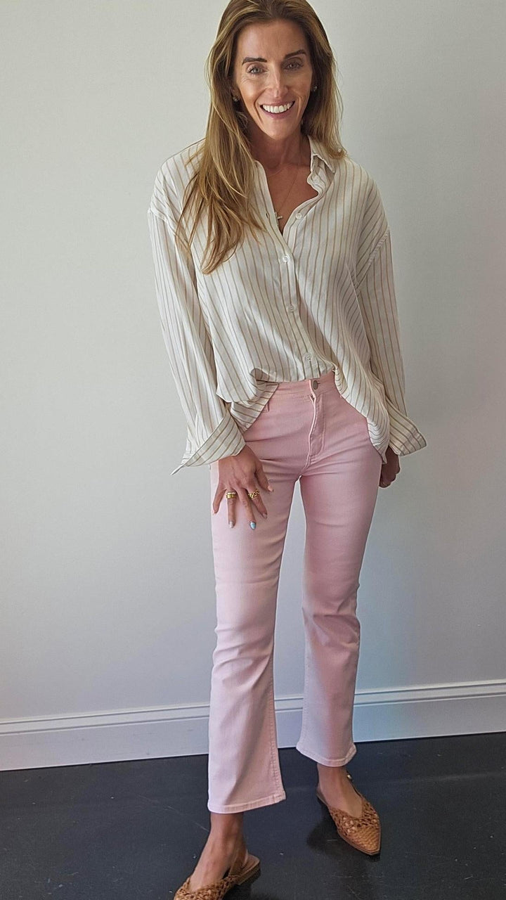 Taupe Button Down Top