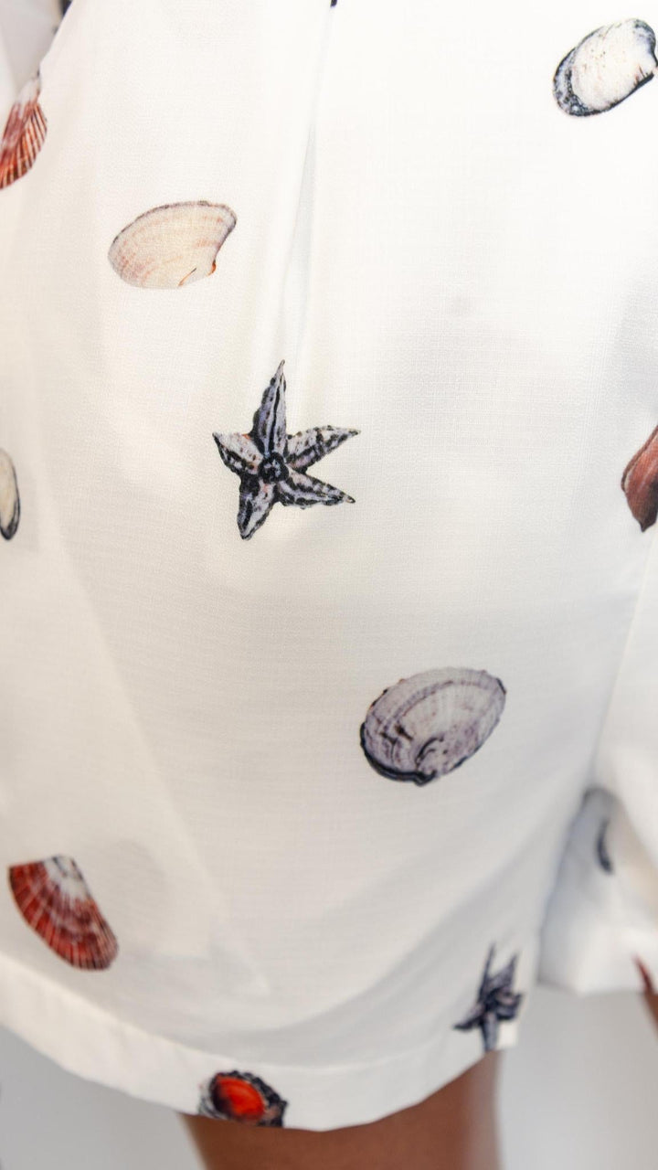 Ocean-Inspired Print Shorts Set