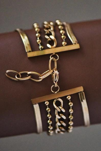 18K Gold Plated Waterproof Stainless Steel Chain Bracelet
