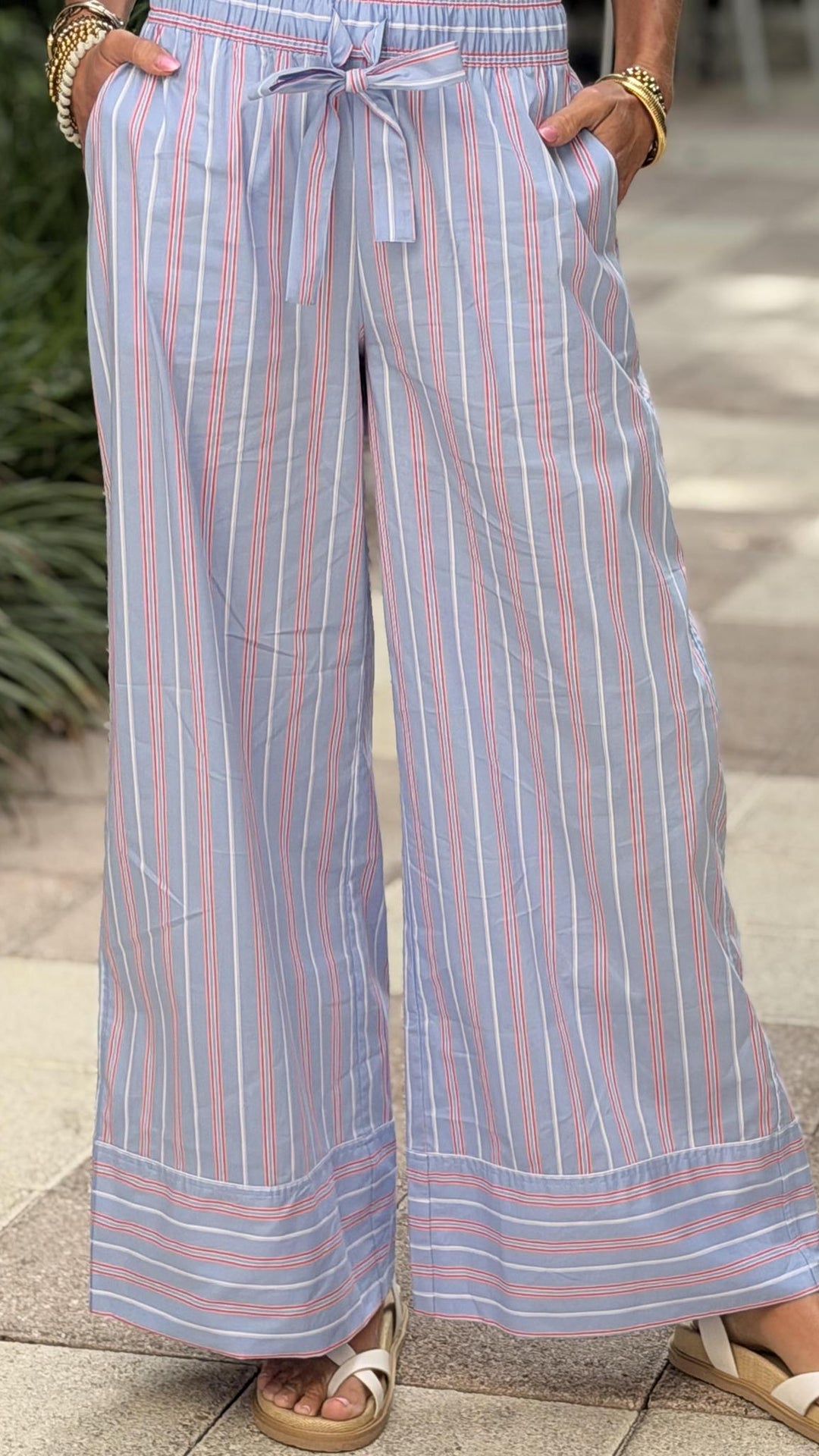 Multi Stripe Poplin Pants