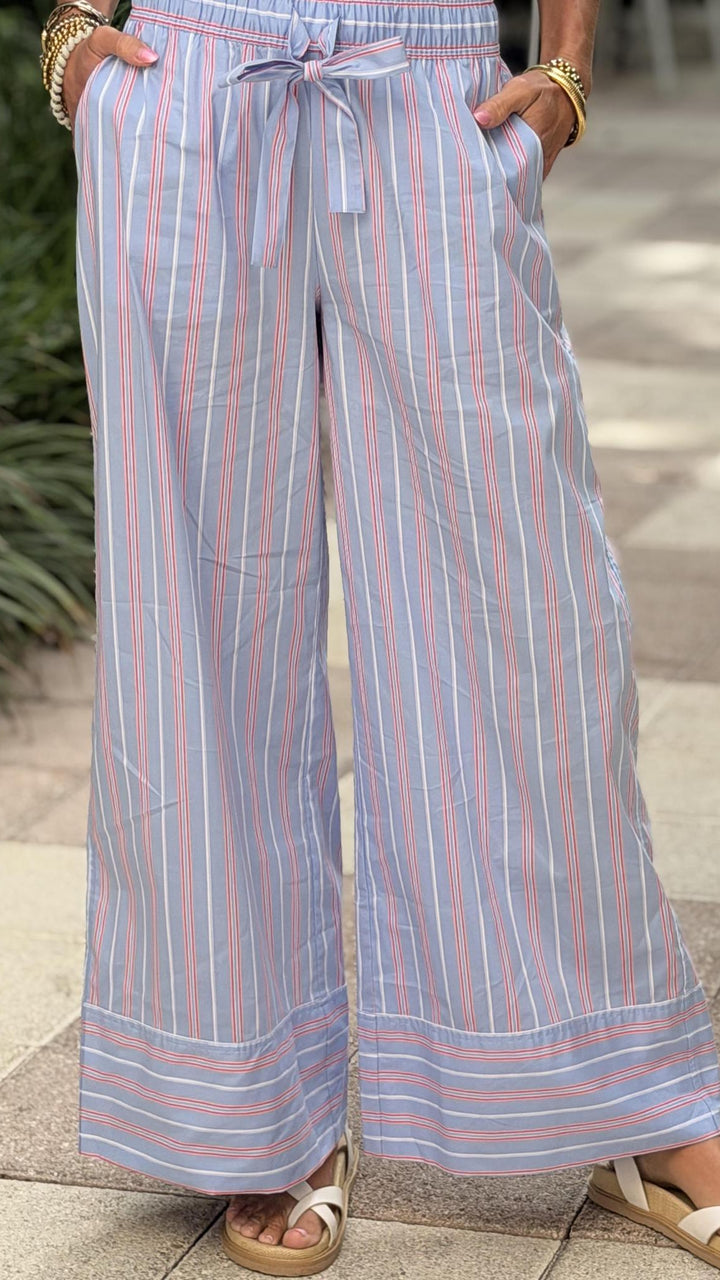 Multi Stripe Poplin Pants