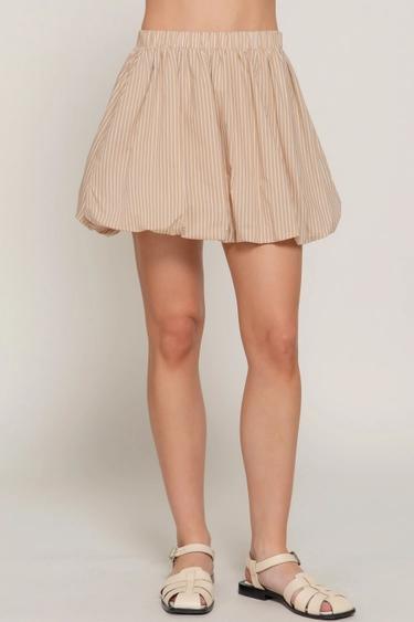 Striped Mini Balloon Skirt