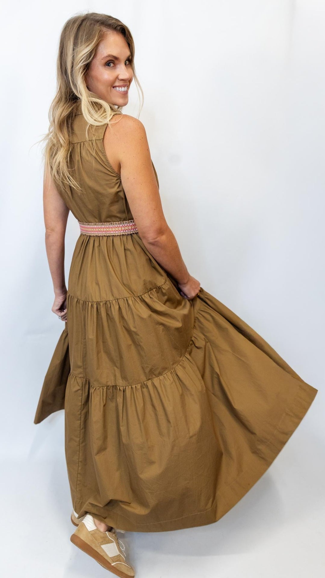 Tiered Dress Embroidered Belt