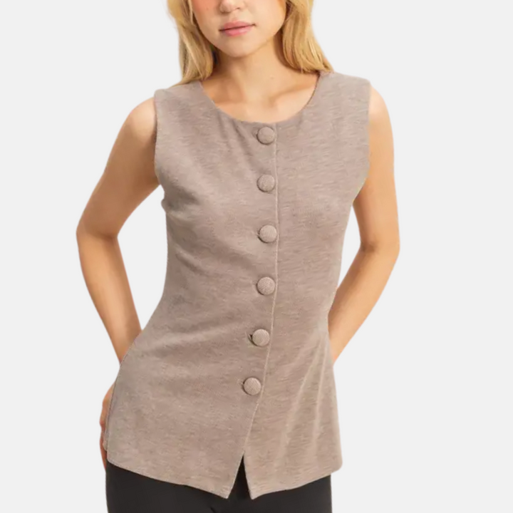 Buttoned Knit Vest Top