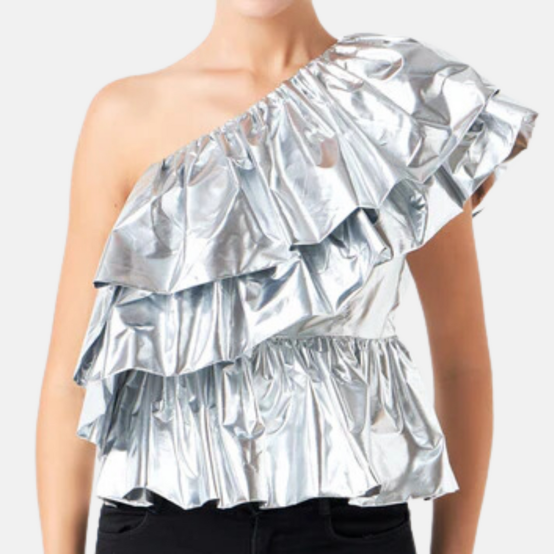 Metallic Tiered Top