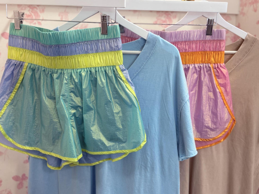 Colorblock Windbreaker Shorts