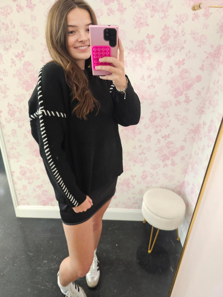 Contrast Stitch Sweater