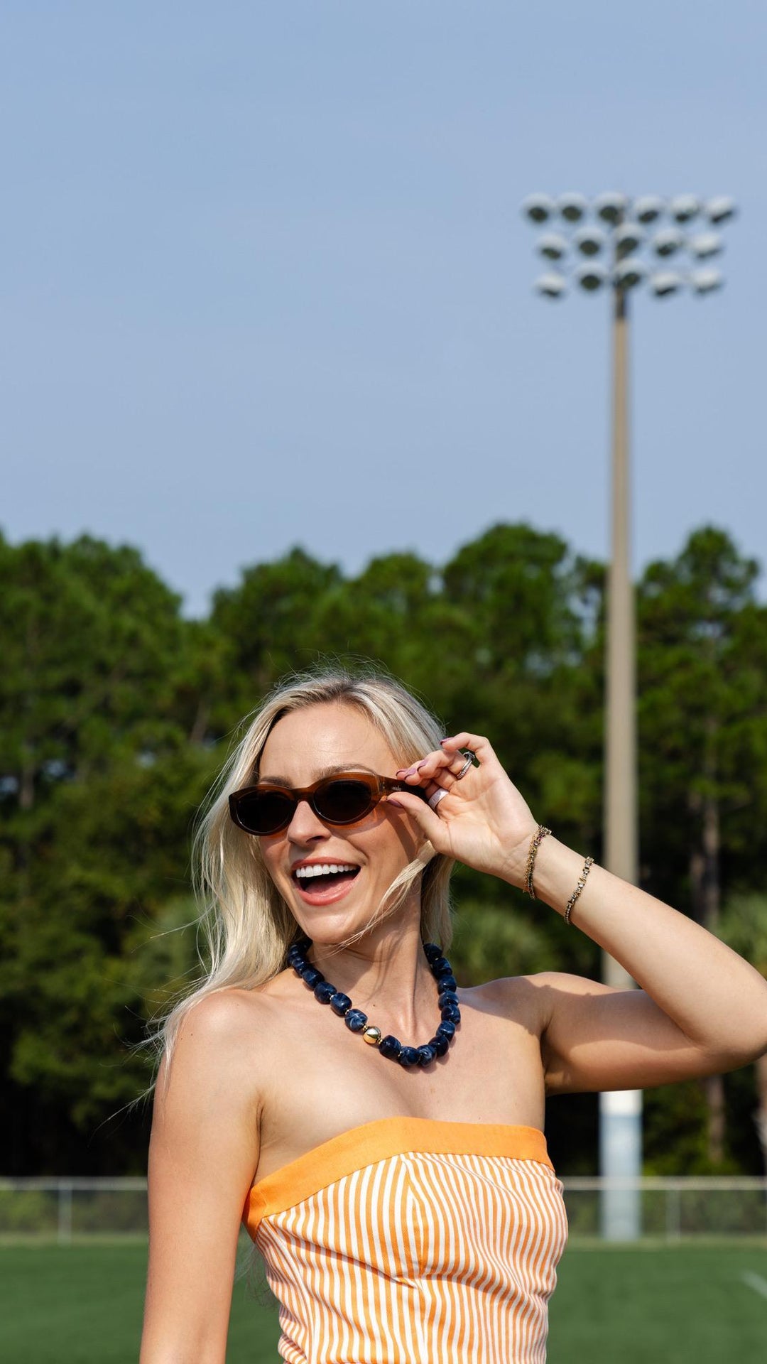Denim Stripe Romper Wrap Skirt