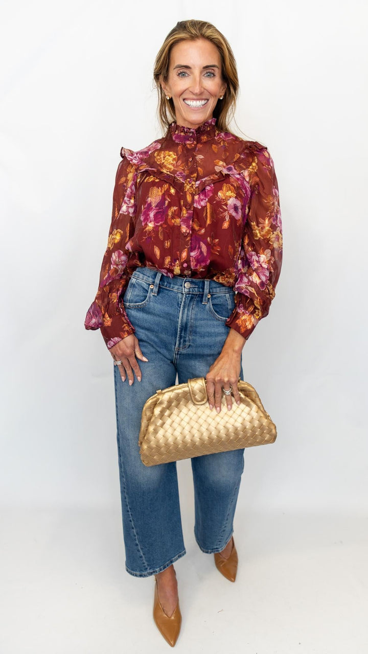 High Ruffle Neck Blouse