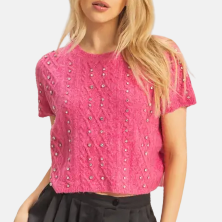 Studded Sweater Top