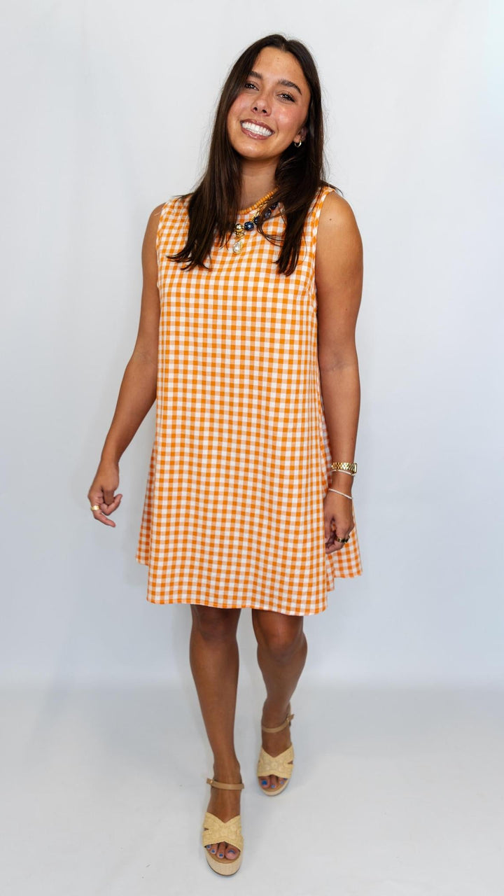 Sleeveless Gingham Dress
