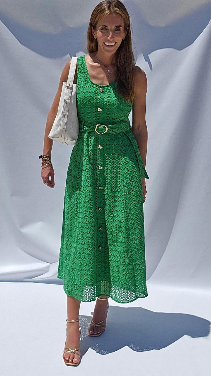 Green Eyelet Dress