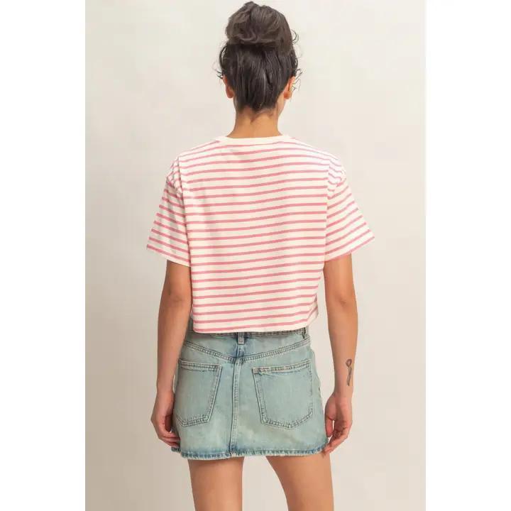 Striped Cropped Tee