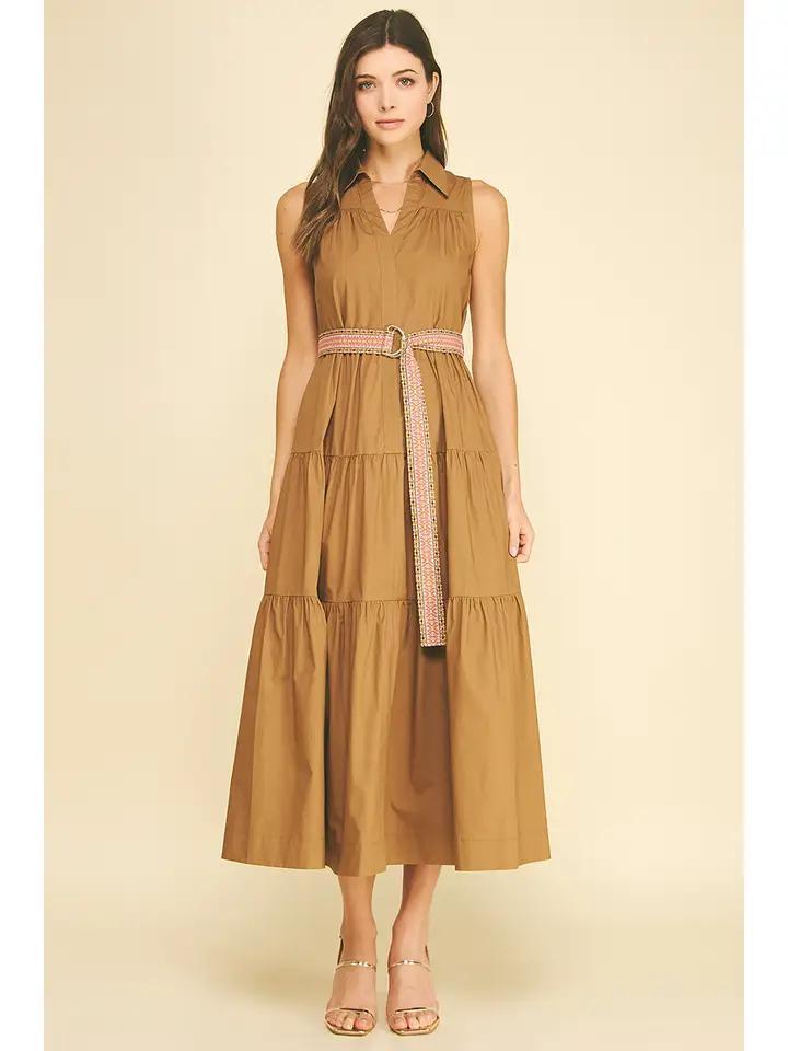 Tiered Dress Embroidered Belt