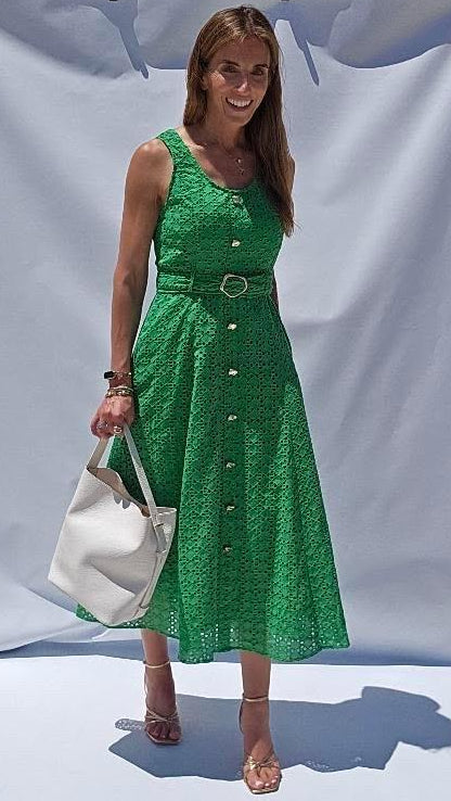 Green Eyelet Dress