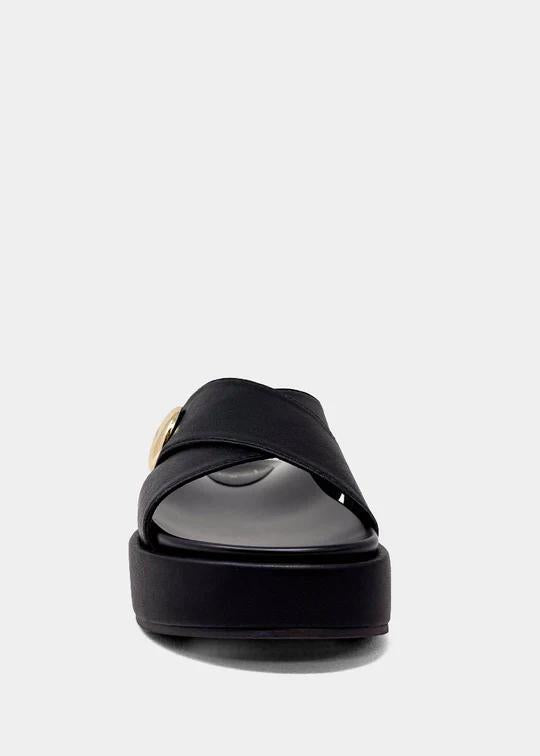 Black Platform Slide Sandals