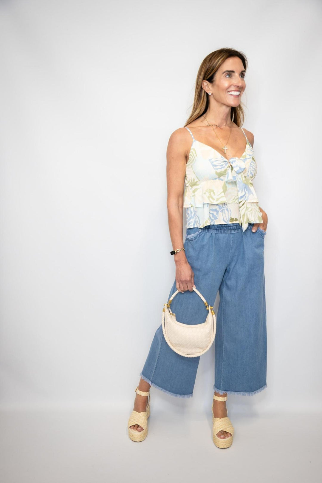 Tie Front Peplum Top