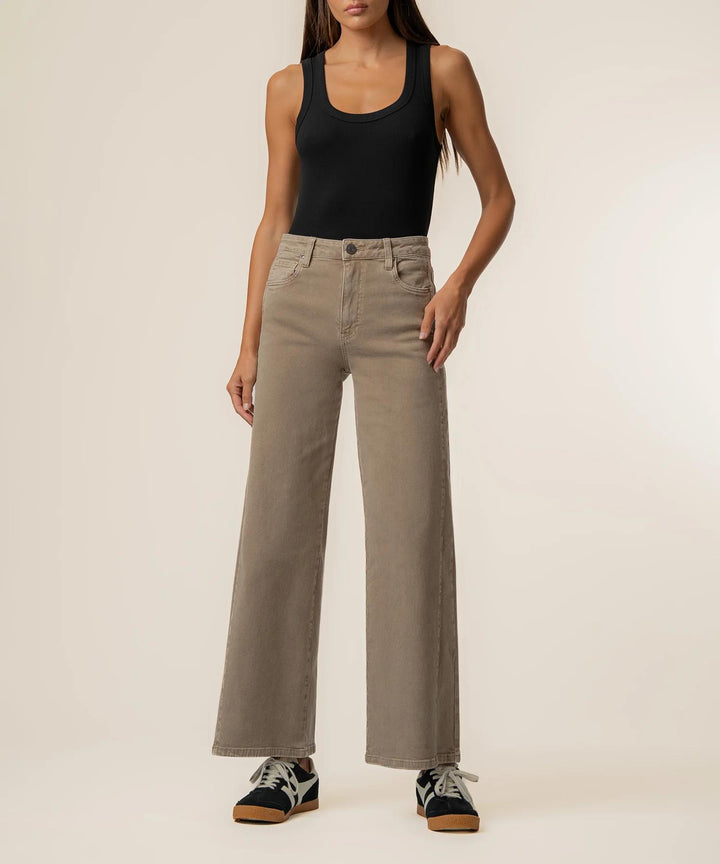 Meg High Rise Wide Leg Milk Tea