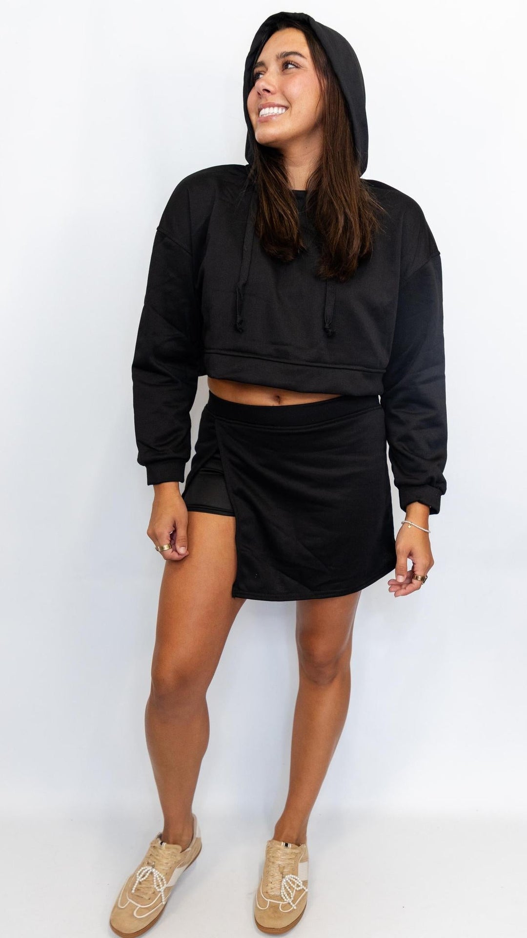 Cropped Hoodie & Skirt Set