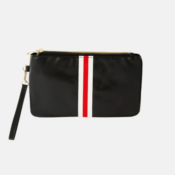 Preppy Stripe Zipper Clutch