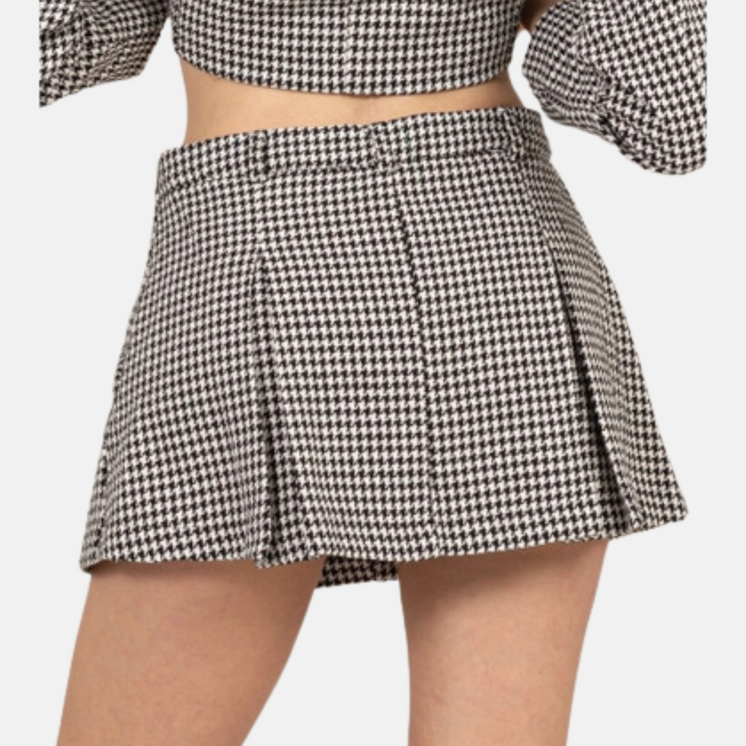 Houndstooth Mini Skirt