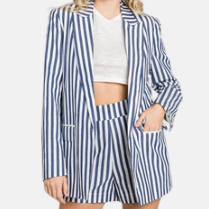 Navy Striped Blazer