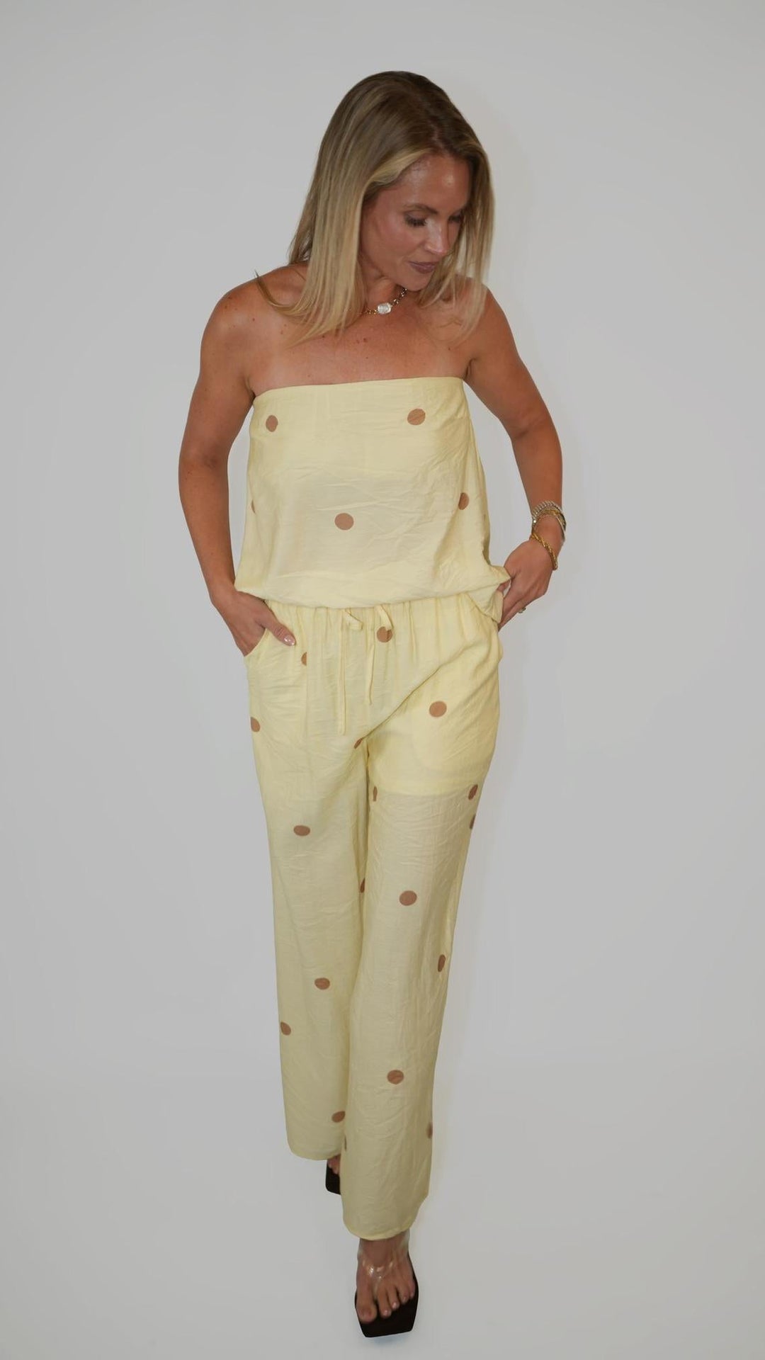 Lemon Polka Dot Top